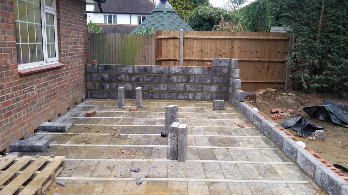 Rear extension foundations and blockwork under construction